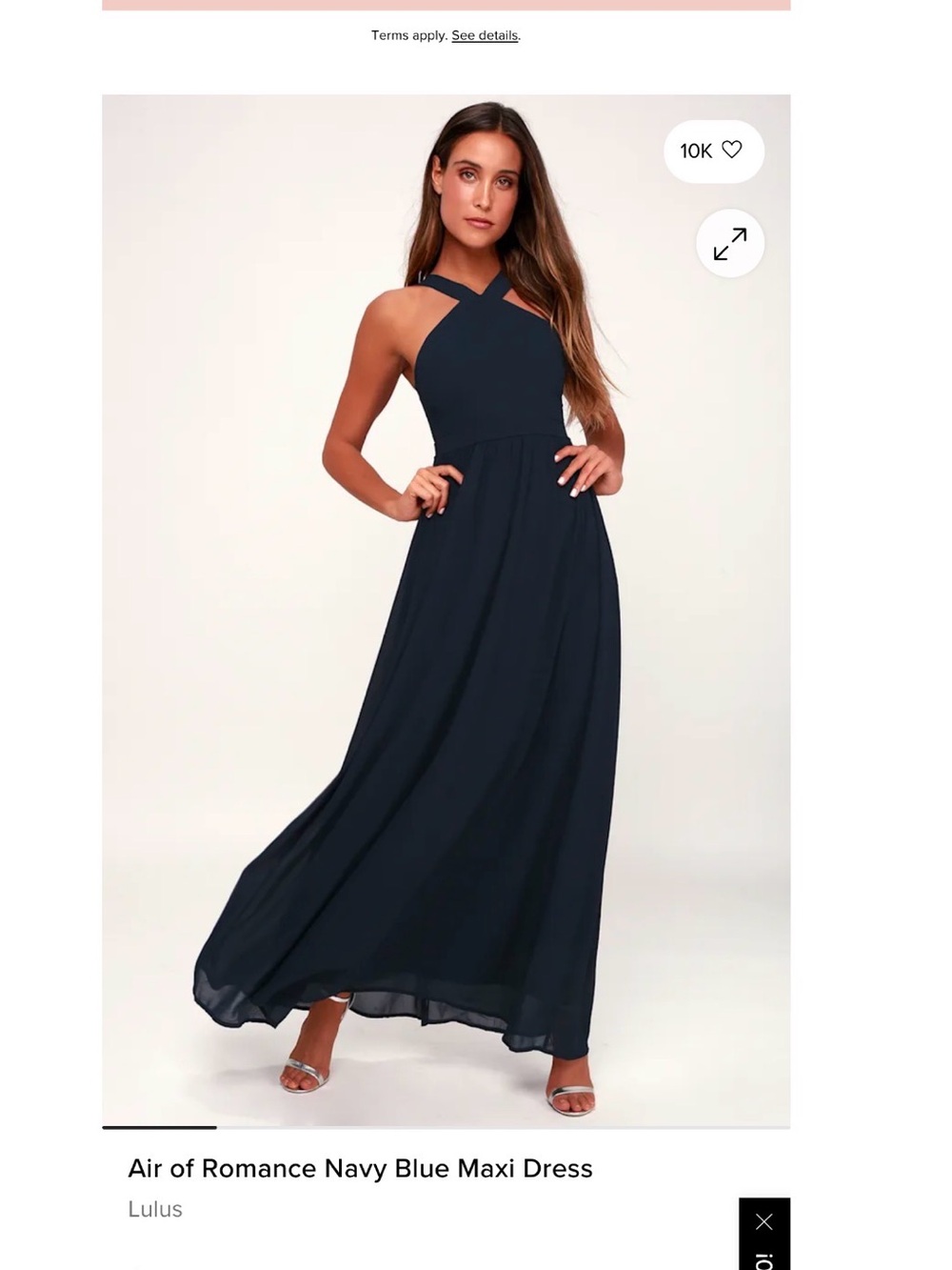Lulu's Air of Romance Navy Blue Maxi Dress